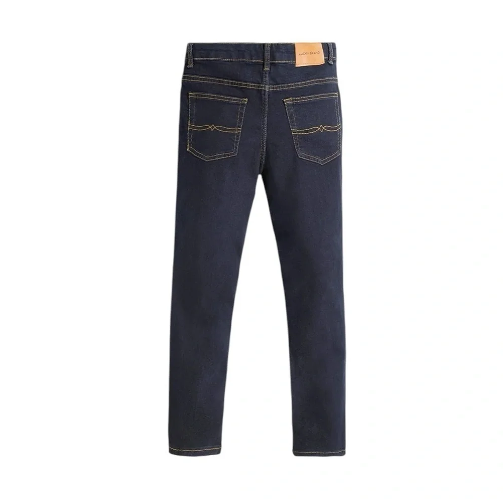 Lucky Brand Boys Classic Fit Straight Leg Gold  Stitch. Dark Blue. Size 18 #465